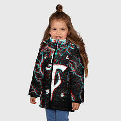 Куртка зимняя для девочки DOOM ETERNAL GLITCH, цвет: 3D-светло-серый — фото 2