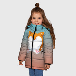Куртка зимняя для девочки Милый корги, цвет: 3D-черный — фото 2