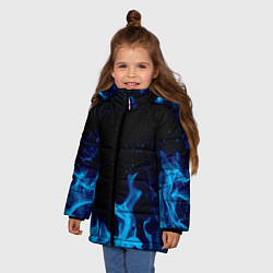 Куртка зимняя для девочки СИНИЙ ОГОНЬ, цвет: 3D-черный — фото 2