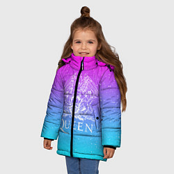 Куртка зимняя для девочки QUEEN, цвет: 3D-черный — фото 2