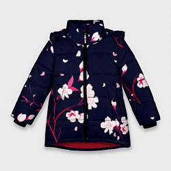 Куртка зимняя для девочки Сакура, цвет: 3D-красный