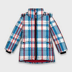 Куртка зимняя для девочки Текстура Сумка Челнока, цвет: 3D-красный
