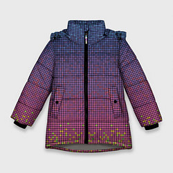 Куртка зимняя для девочки Ретро узор, цвет: 3D-светло-серый
