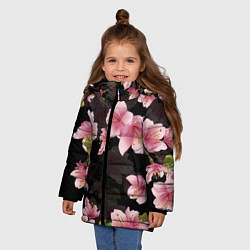 Куртка зимняя для девочки САКУРА ВИШНЯ, цвет: 3D-светло-серый — фото 2