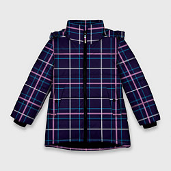 Куртка зимняя для девочки Шотландка, цвет: 3D-черный