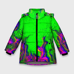 Куртка зимняя для девочки ОГОНЬ ГЛИТЧ, цвет: 3D-светло-серый