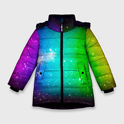 Куртка зимняя для девочки Space, цвет: 3D-черный