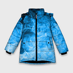 Куртка зимняя для девочки ОГОНЬ BLUE, цвет: 3D-черный