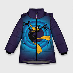 Куртка зимняя для девочки Даффи Дак, цвет: 3D-светло-серый
