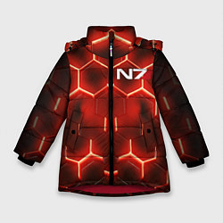 Куртка зимняя для девочки MASS EFFECT N7, цвет: 3D-красный
