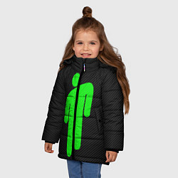 Куртка зимняя для девочки BILLIE EILISH CARBON, цвет: 3D-черный — фото 2
