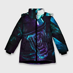 Куртка зимняя для девочки ЧУЖОЙ, цвет: 3D-черный