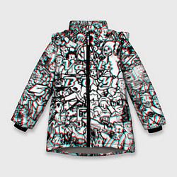 Куртка зимняя для девочки Vault Boy красныйсиний, цвет: 3D-светло-серый