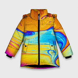 Куртка зимняя для девочки ABSTRACT WAVES, цвет: 3D-черный