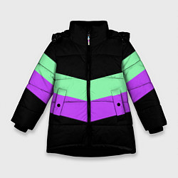 Куртка зимняя для девочки Колор блок, цвет: 3D-черный