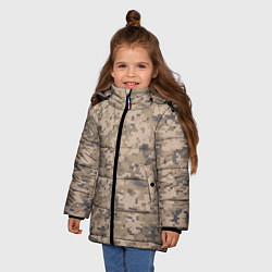 Куртка зимняя для девочки КАМУФЛЯЖ, цвет: 3D-черный — фото 2