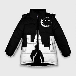 Куртка зимняя для девочки Борец с COVID19, цвет: 3D-черный
