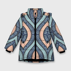 Куртка зимняя для девочки Восточный орнамент, цвет: 3D-черный