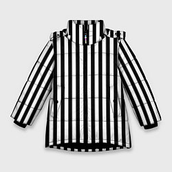 Куртка зимняя для девочки Пикси полосы, цвет: 3D-черный