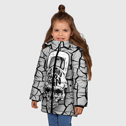 Куртка зимняя для девочки No pain no gain, цвет: 3D-черный — фото 2