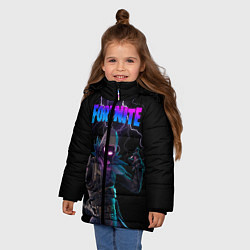 Куртка зимняя для девочки Raven Fortnite, цвет: 3D-черный — фото 2