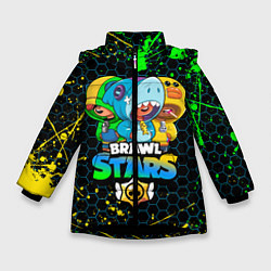 Куртка зимняя для девочки BRAWL STARS LEON SKINS, цвет: 3D-черный