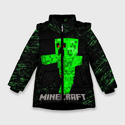 Куртка зимняя для девочки MINECRAFT CREEPER, цвет: 3D-черный