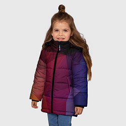 Куртка зимняя для девочки Полигональный фон, цвет: 3D-светло-серый — фото 2