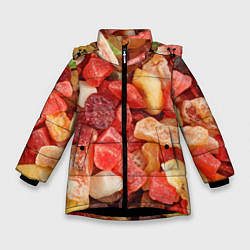 Куртка зимняя для девочки Цукаты, цвет: 3D-черный