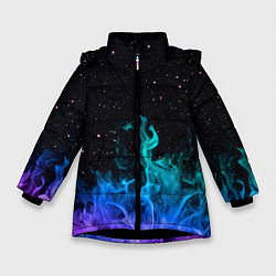 Куртка зимняя для девочки Перламутровый огонь, цвет: 3D-черный