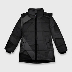 Куртка зимняя для девочки Текстура, цвет: 3D-черный