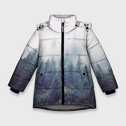 Куртка зимняя для девочки Сибирский лес, цвет: 3D-светло-серый