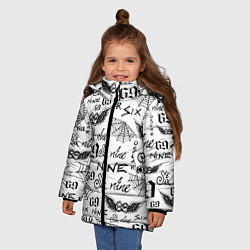 Куртка зимняя для девочки 6IX9INE ТАТУИРОВКИ, цвет: 3D-красный — фото 2