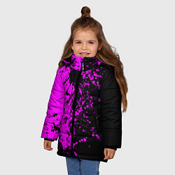 Куртка зимняя для девочки Чёрная магия, цвет: 3D-красный — фото 2