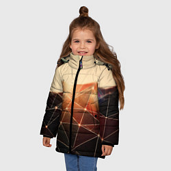 Куртка зимняя для девочки ABSTRACT DIGITAL, цвет: 3D-красный — фото 2