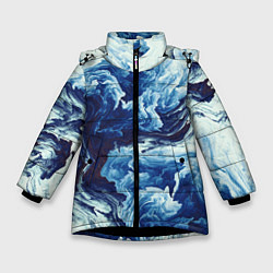 Куртка зимняя для девочки Абстракция смешивание разводы, цвет: 3D-черный
