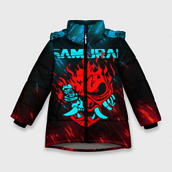 Куртка зимняя для девочки CYBERPUNK 2077 SAMURAI, цвет: 3D-светло-серый