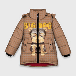 Куртка зимняя для девочки Большой пёс, цвет: 3D-красный