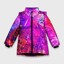 Куртка зимняя для девочки ABSTRACT, цвет: 3D-черный