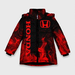 Куртка зимняя для девочки HONDA, цвет: 3D-черный