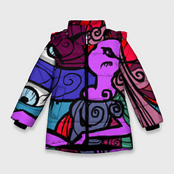 Куртка зимняя для девочки Девушка, цвет: 3D-черный