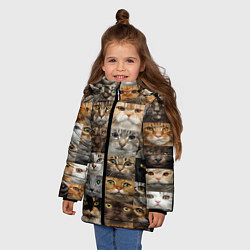 Куртка зимняя для девочки КОТОПАТТЕРН, цвет: 3D-черный — фото 2