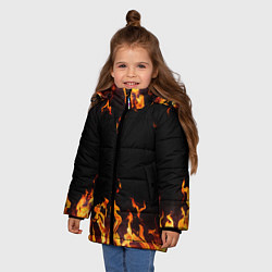 Куртка зимняя для девочки FIRE ОГОНЬ, цвет: 3D-черный — фото 2