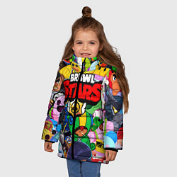Куртка зимняя для девочки BRAWL STARS ВСЕ БРАВЛЕРЫ, цвет: 3D-черный — фото 2