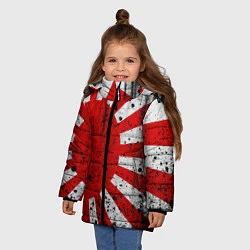 Куртка зимняя для девочки ЯПОНСКИЙ ФЛАГ, цвет: 3D-светло-серый — фото 2