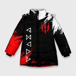 Куртка зимняя для девочки The Witcher, цвет: 3D-черный
