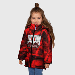 Куртка зимняя для девочки Doom Eternal, цвет: 3D-светло-серый — фото 2