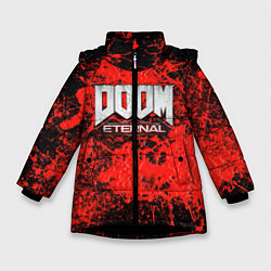 Куртка зимняя для девочки Doom Eternal, цвет: 3D-черный