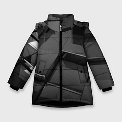 Куртка зимняя для девочки ПЛИТЫ 3D, цвет: 3D-черный
