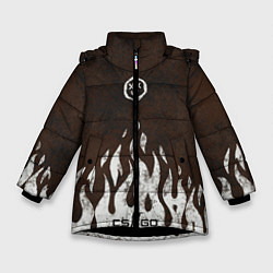 Куртка зимняя для девочки Cs:go - Оксидное пламя, цвет: 3D-черный